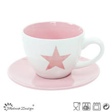 Porcelana Capppuccino Cup &amp; Saucer Cor Brilhante